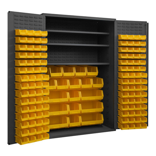 DURHAM 2502-138-3S-95, Cabinet, 16 gauge, 3 shelf, 138 yellow