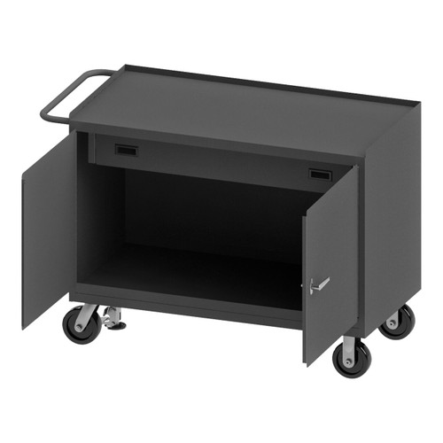 DURHAM 3413-FL-95, Mobile Bench Cabinet, steel, floor lock