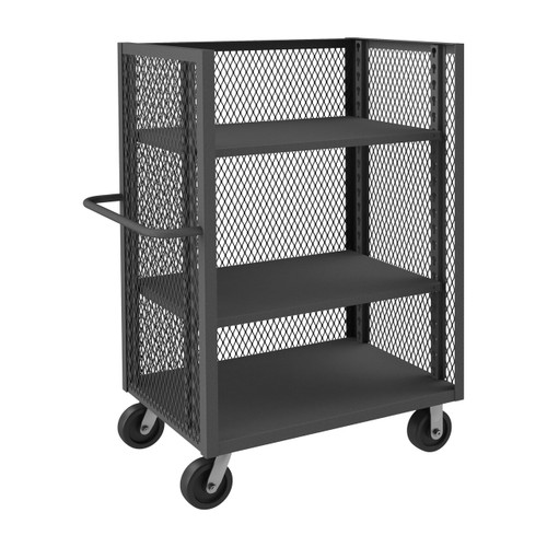 DURHAM 3ST-EX3048-2AS-95, 3 Sided Mesh Truck, 2 adjustable shelves