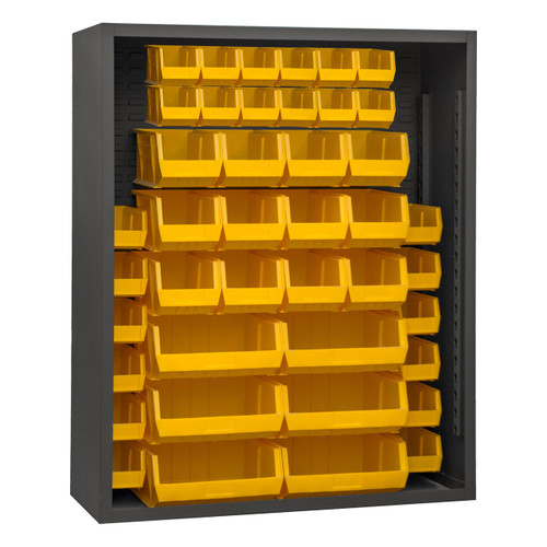 DURHAM 5007-42-95, Enclosed Shelving, 18X48, 42 yellow bins