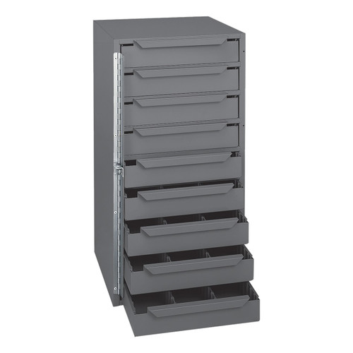 DURHAM 611-95, 9 drawer, steel, pad-lockable hinge