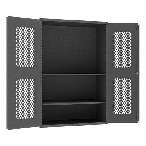 DURHAM EMDC-482472-PB-2S-95, 5S Cabinet, 2 shelf, pegboard and rod