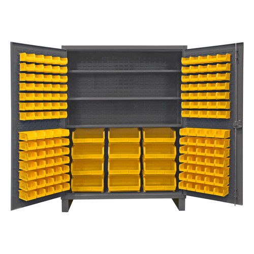 DURHAM HDC60-156-3S95, Cabinet, 3 shelves, 156 yellow bins