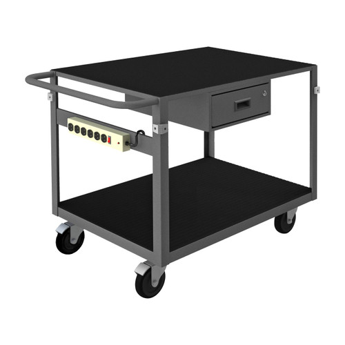 DURHAM IC2436311DRPS4SW5PO95, Instrument Cart, 2 shelves, 1 drawer