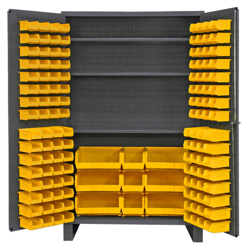 DURHAM JC-137-3S-95, Cabinet, 3 shelves, 137 yellow bins