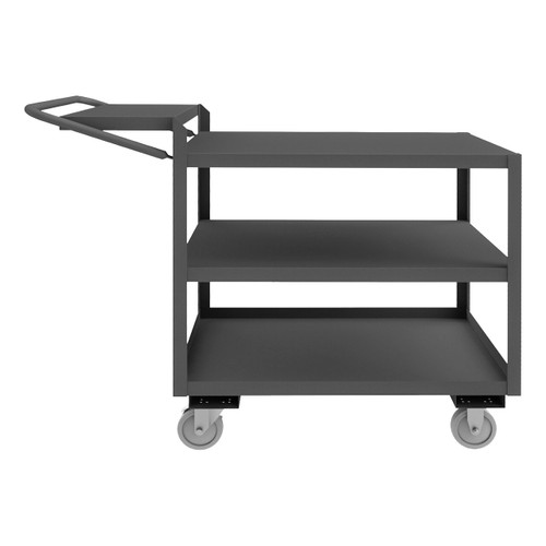 DURHAM OPCFS-2448-3-BLU-95, Order Picking Cart, bottom shelf lips up