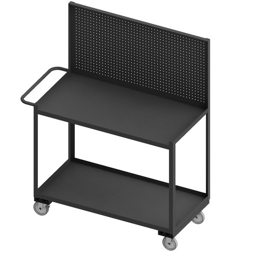 DURHAM RSC-2436-2-PB-95, Mobile Workstation, 2 shelf, pegboard