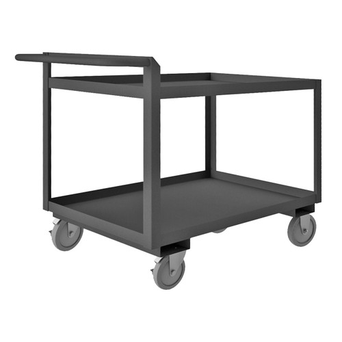 DURHAM RSCR-243036-ALU-5PU-95, Stock cart, 2 shelf, raised handle