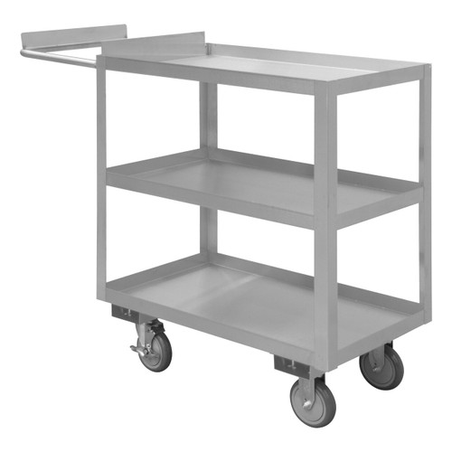 DURHAM SOPC1618303ALU5PU, Stainless Order Picking Cart, 3 shelves