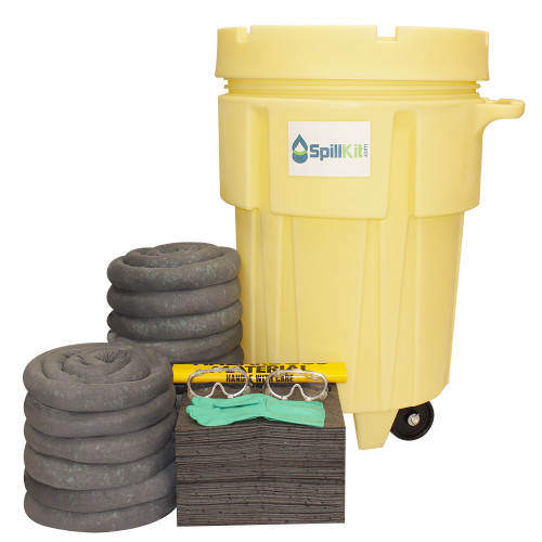 95 Gallon Wheeled Overpack Salvage Drum Universal Spill Kit