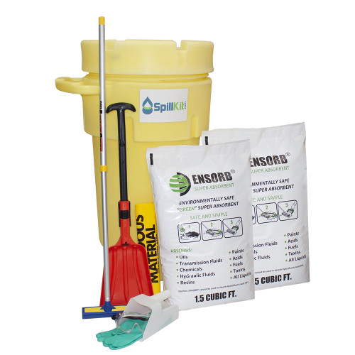 SpillKit.com EnSorb® Granular 50-Gallon Wheeled Salvage Drum Spill Kit