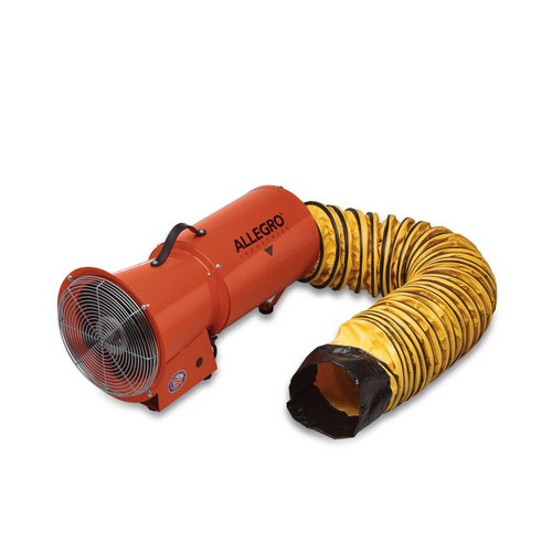 8" Axial AC Blower w/ Canister and 15 feet of Ducting, 32 lbs. (220V AC/50 Hz)