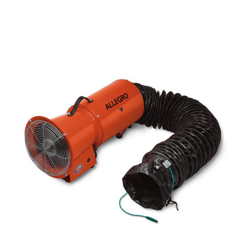 8" Axial Explosion-Proof (EX) Metal Blower w/ Canister & 15 feet of Statically Conductive Ducting (220V AC/50 Hz)