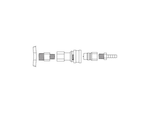 JUSTRITE FITTING, DISCNT, SS, EPDM 1/4"