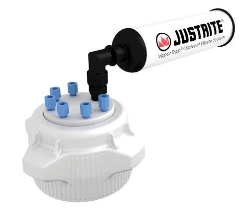 JUSTRITE 83mm VaporTrap Cap with Filter Kit, 6 Ports, 1/8'' OD Tubing - 12825