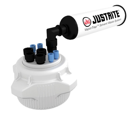 JUSTRITE 83mm VaporTrap Cap with Filter Kit, 4 Ports 1/8", 4 Ports 1/4" OD Tubing - 12829
