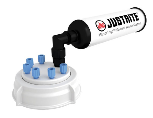 JUSTRITE 70mm VaporTrap UN/DOT Cap with Filter Kit, 6 Ports 1/8'' OD Tubing - 12831