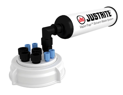 JUSTRITE 70mm VaporTrap UN/DOT Cap with Filter Kit, 4 Ports 1/8", 4 Ports 1/4" OD Tubing - 12834