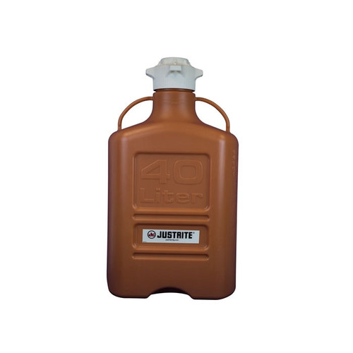 JUSTRITE 40 Liter HDPE Carboy, 120mm Cap, Amber - 12923