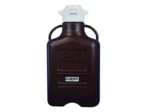 JUSTRITE CARBOY,PP,20L,120 CAP,DK AMB