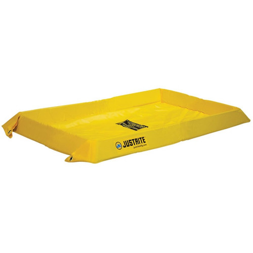 JUSTRITE 4' x 8' x 4", 80 Gallon Spill Capacity, Maintenance Spill Berm, Yellow - 28410