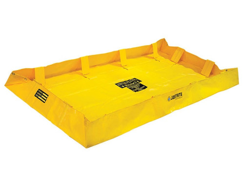 JUSTRITE 4' x 8' x 8", 159 Gallon Spill Capacity, Folding Spill Containment Berm, QuickBerm® Lite, Yellow - 28564