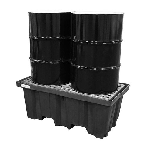 2 Drum Nestable Spill Pallet, Black (5222-BD)