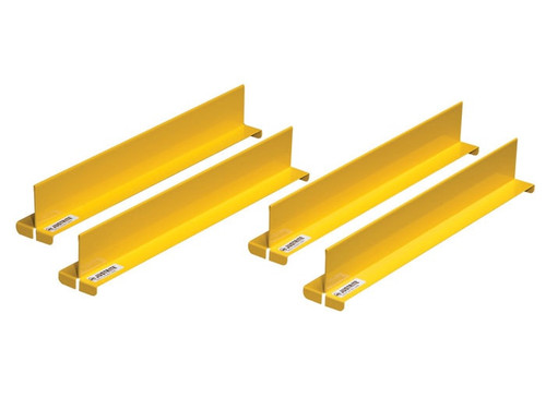 JUSTRITE 14" D Steel Shelf Dividers, Yellow, Set of 4 - 29985