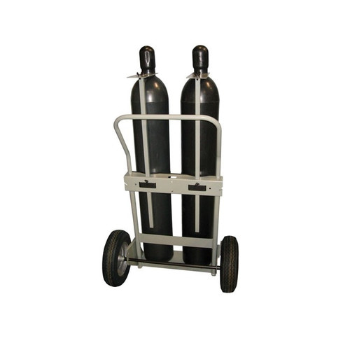 JUSTRITE Double Cylinder Hand Truck, 16" Pneumatic Wheels - 35038