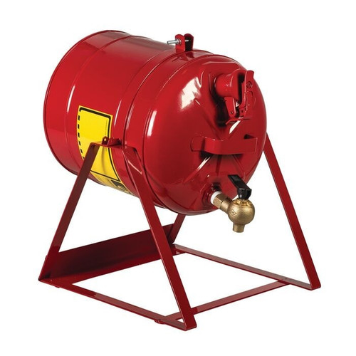 JUSTRITE 5 Gallon, Steel Safety Can, Tilt-Style with Stand, Type I, Top Faucet, Red - 7150146