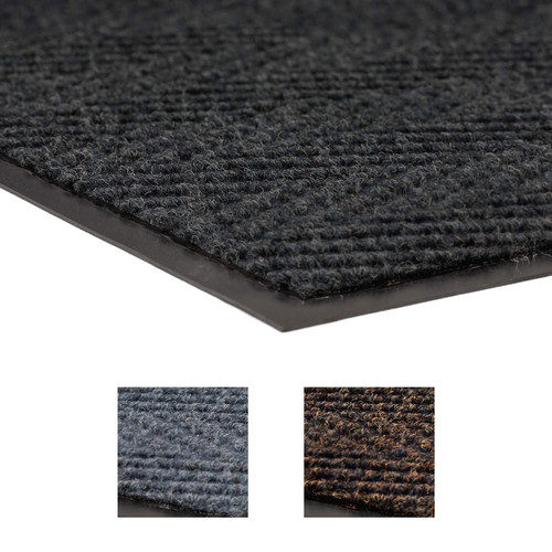 JUSTRITE MAT,105 CHEVRON 6' CHARCOAL