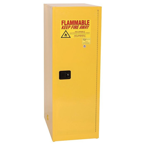 EAGLE 48 Gallon, 3 Shelves, 1 Door, Manual Close, Flammable Liquid Cabinet, Space Saver, Yellow - 1946X