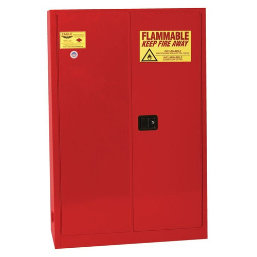 EAGLE 45 Gallon, 2 Shelves, 2 Door, Manual Close, Flammable Liquid Cabinet, Red - 1947XRED