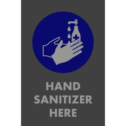 NOTRAX Hand Sanitizer Here Floor Mat Social Distance 3X5 Charcoal - 194SHH35CH