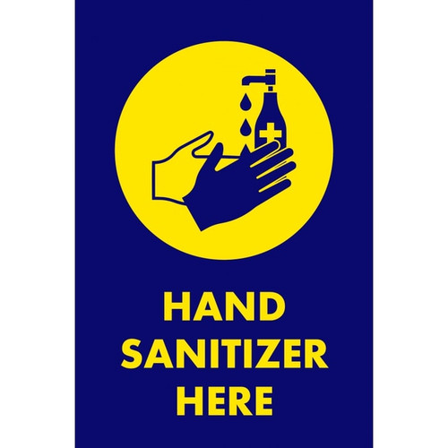 NOTRAX Hand Sanitizer Here Floor Mat Social Distance  4X6 Blue - 194SHH46BU