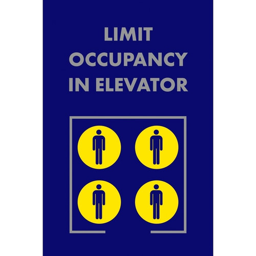 NOTRAX Limit Occupancy in Elevator Mat Social Distance3X5 Blue - 194SLO35BU