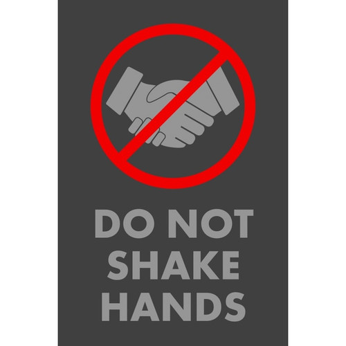 NOTRAX Do Not Shake Hands Floor Mat with Symbol 3X5 Charcoal - 194SNS35CH