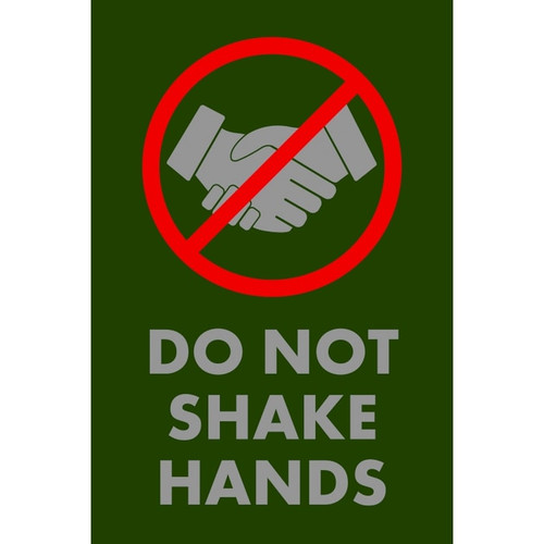 NOTRAX Do Not Shake Hands Floor Mat with Symbol 3X5 Green - 194SNS35GN