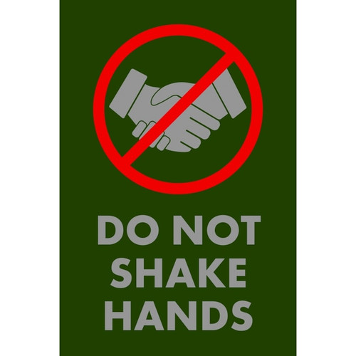 NOTRAX Do Not Shake Hands Floor Mat with Symbol 4X6 Green - 194SNS46GN