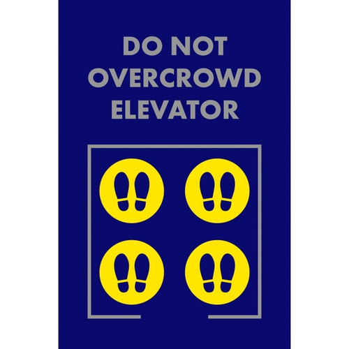 NOTRAX Do Not Crowd Elevator Feet Mat Social Distance 3X5 Blue - 194SOE35BU