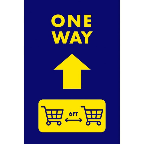 NOTRAX Cart One Way Floor Mat with Arrow & Symbol 3'x 5' Blue -194SOW35BU