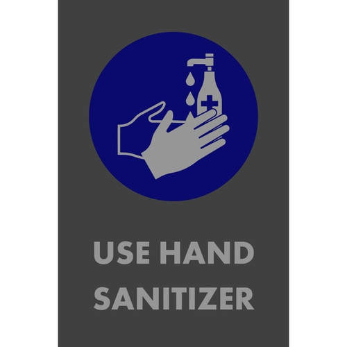 NOTRAX Use Hand Sanitizer Floor Mat with Symbol 4X6 Charcoal - 194SUS46CH