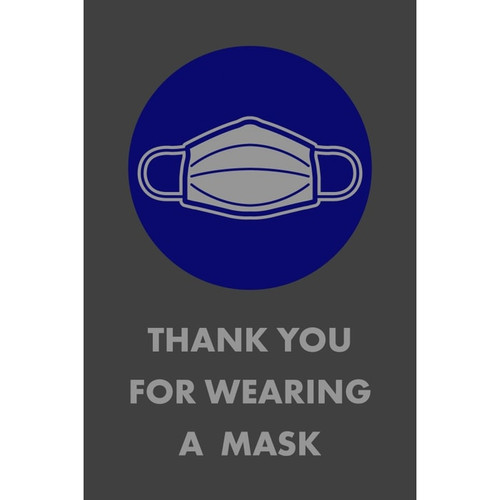 NOTRAX Thank You for Wearing a Mask Floor Mat with Symbol  4X6 Charcoal - 194SWM46CH