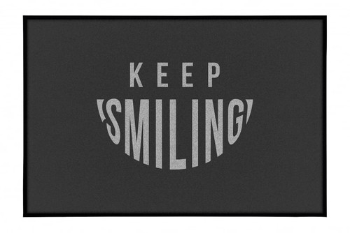 NOTRAX Keep Smiling Doormat Positive Message 4X6 Charcoal - 195SKS46CH