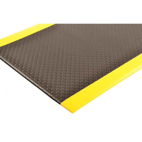 NOTRAX Anti-Fatigue Mat Bubble Sof-Tred™ Dyna-Shield® 4X60 Black/Yellow - 417R0048BY