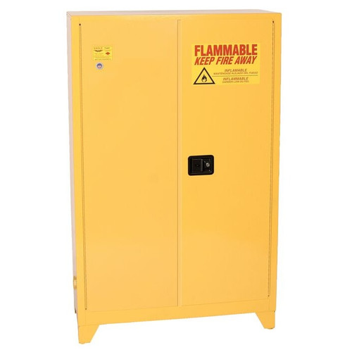 EAGLE 45 Gallon, 2 Shelf, 2 Door, Self Close, Flammable Liquid Cabinet, Tower™, Yellow - 4510XLEGS