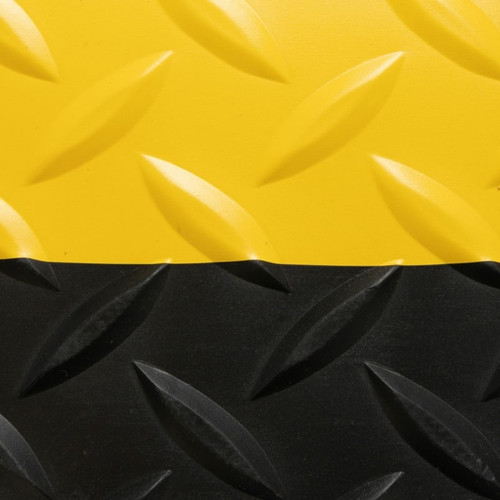 NOTRAX Vinyl Laminate Anti-Fatigue Mat Diamond-Tuff™ 4X75 Black/Yellow - 509R4875YB