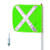 CHECKERS General-Purpose 12' Non-Lighted Warning Whip w/ Threaded Hex Base 16" Green Flag White X