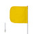 CHECKERS General-Purpose 3' Non-Lighted Warning Whip w/ Quick Disconnect Base 12" Yellow Plain Flag