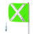 CHECKERS General-Purpose 3' Non-Lighted Warning Whip w/ Threaded Hex Base 12" Green Flag White X